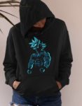 Dragon Ball Z – Flowing Power Version Black Female Hoodie Mock up 2