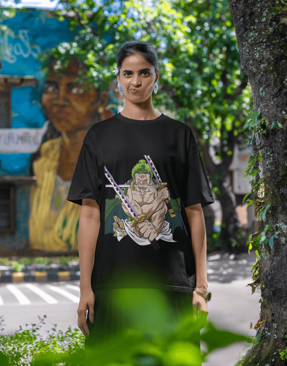 One Piece - Wano Zoro Version Black Female Mock up 2